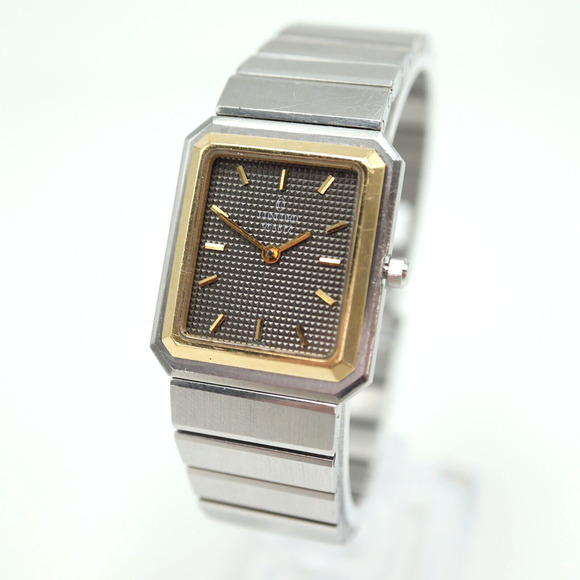 Vintage Concord Mariner SG Tank Watch 23mm 18k Gold Bezel Swiss w New Battery - Picture 1 of 16
